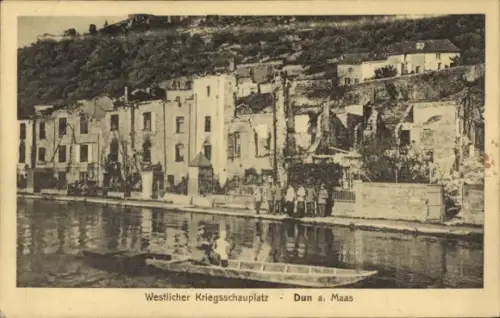 Ak Dun sur Meuse, Gesamtansicht, Westlicher Kriegsschauplatz