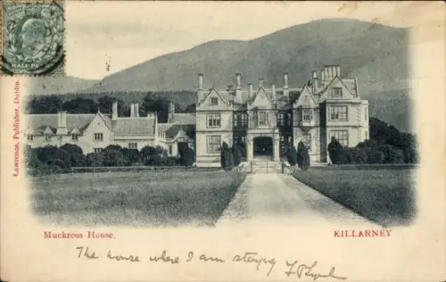 Ak Killarney Irland, Muckross House,  Landschaft, Dublin