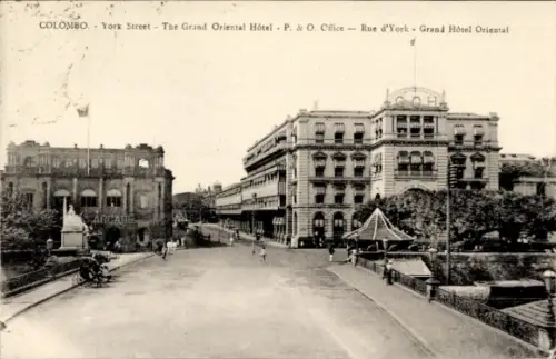 Ak Colombo Ceylon Sri Lanka,  von  Grand Oriental Hotel, York Street, Arcade