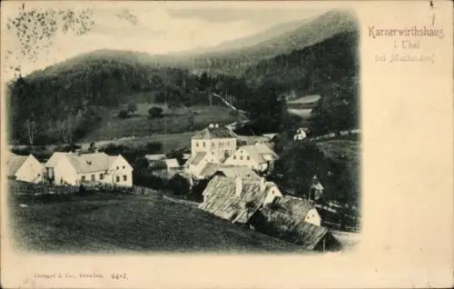 Ak Muckendorf an der Donau Niederösterreich, Karnerwirthshaus, Landschaft,  Gebäude, ländliche Sz