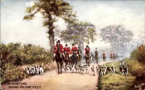 Künstler Ak Fox Hunting, Going to the Meet
