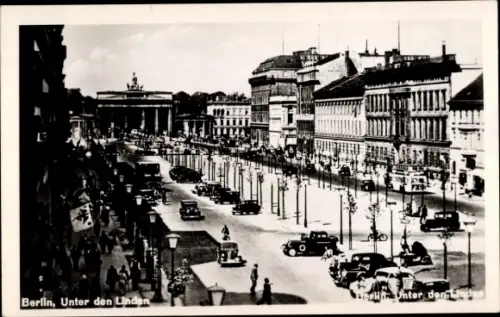 Ak Berlin Mitte, Unter den Linden, Brandenburger Tor