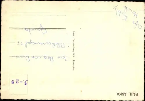 Ak Sänger Paul Anka, Portrait