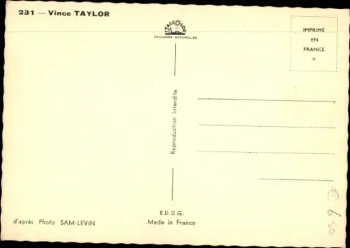 Ak Musiker Vince Taylor, Portrait