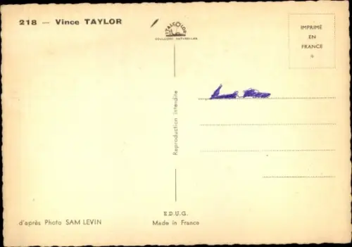 Ak Musiker Vince Taylor, Portrait