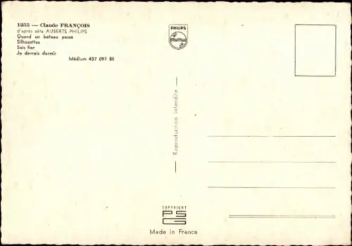 Ak Musiker Claude François, Portrait