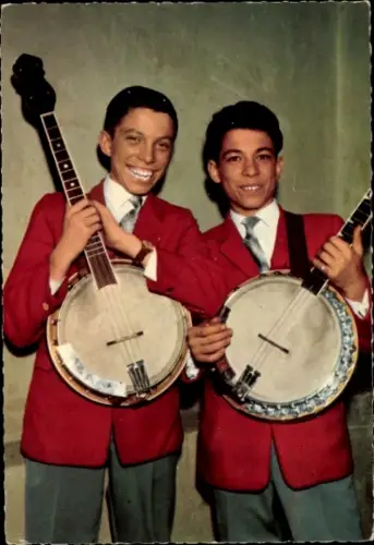 Ak Schauspieler Jan und Kjeld, Portrait, Banjos
