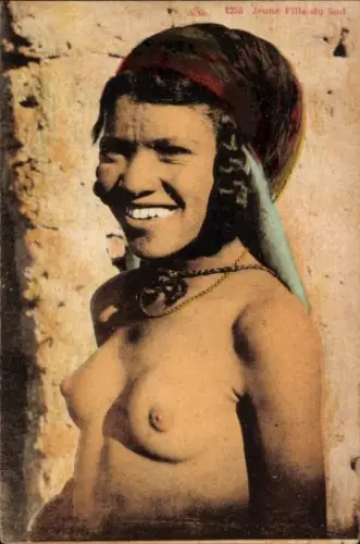 Ak Jeune fille du Sud, barbusige Frau