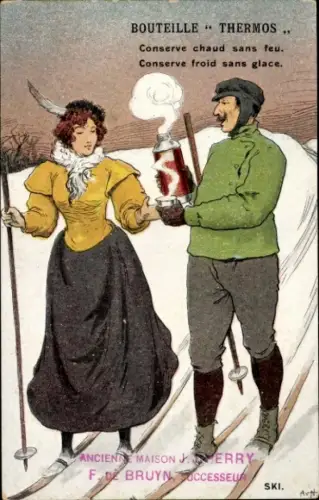 Künstler CPA Reklame, Bouteille Thermos