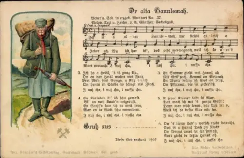 Lied Litho Günther, Anton, Dr alta Hannlsmah, Mundart Nr 27