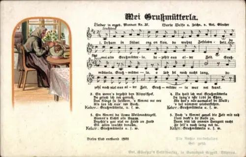 Lied Ak Günther, Anton, Erzgebirgische Mundart 37, Mei Grußmütterla, Klöppeln