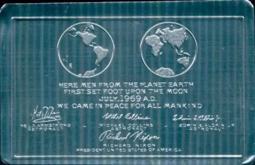 Metall PC First set Foot upon the Moon 1969, Neil Armstrong, Michael Collins