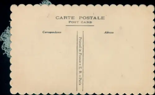 Seidenstick Ak Blumen, Spitzentuch