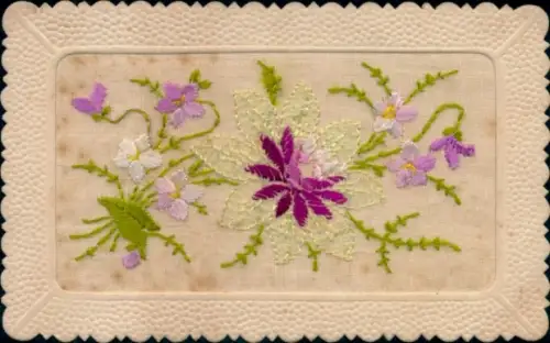 Seidenstick Ak Blumen