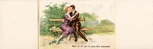 Klapp Ak Als een lelie zoo zuiver, als een bloem zoo schoon, Junge Frau mit Lilien, Liebespaar