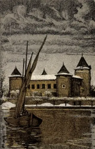 Künstler Ak Morges Kanton Waadt, Schloss