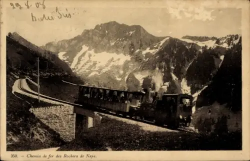 Ak Kanton Waadt, Chemin de fer des Rochers de Naye, Zahnradbahn, Alpen