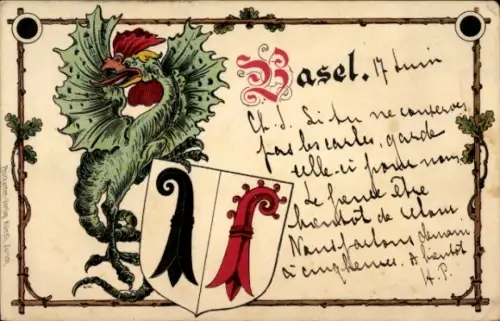 Wappen Ak Basel Stadt Schweiz, Stadtwappen