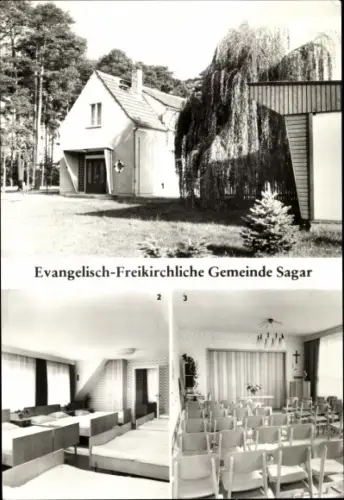 Ak Sagar Krauschwitz in Sachsen, Evangelisch Freikirchliche Gemeinde, Innenansicht