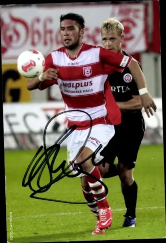 Autogrammmkarte Fußballer Andis Shala, Hallescher FC, Autogramm