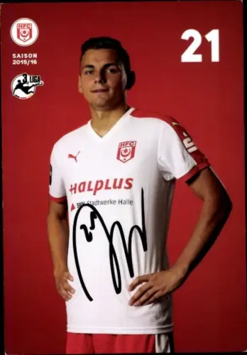 Autogrammmkarte Fußballer André Wallenborn, Hallescher FC, Autogramm