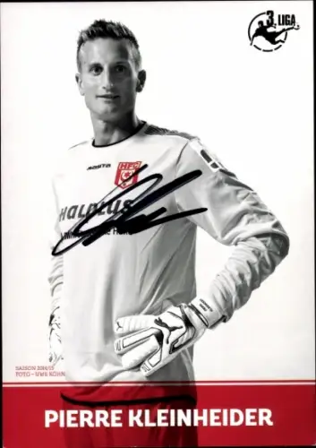 Autogrammmkarte Fußballer Pierre Kleinheider, Hallescher FC, Autogramm