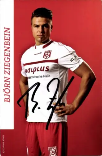 Autogrammmkarte Fußballer Björn Ziegenbein, Hallescher FC, Autogramm