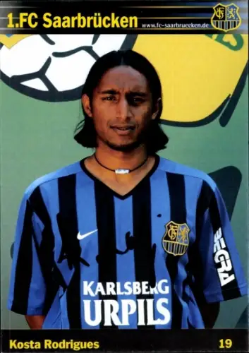 Autogrammkarte Fußballer Kosta Rodrigues, 1. FC Saarbrücken, Autogramm