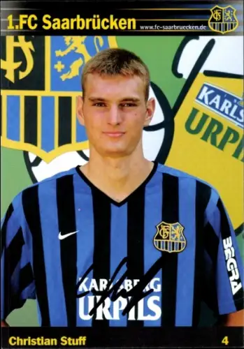 Autogrammkarte Fußballer Christian Stuff, 1. FC Saarbrücken, Autogramm
