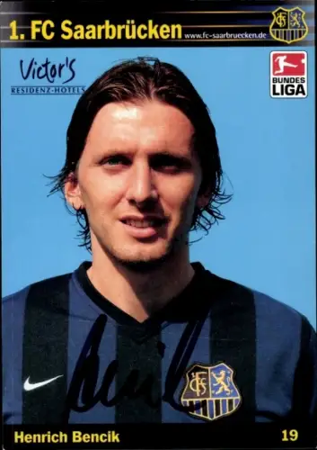 Autogrammkarte Fußballer Henrich Bencik, 1. FC Saarbrücken, Autogramm