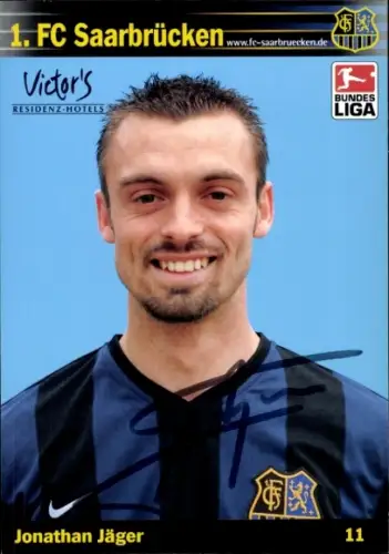 Autogrammkarte Fußballer Jonathan Jäger, 1. FC Saarbrücken, Autogramm