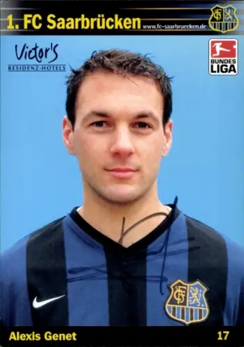 Autogrammkarte Fußballer Alexis Genet, 1. FC Saarbrücken, Autogramm