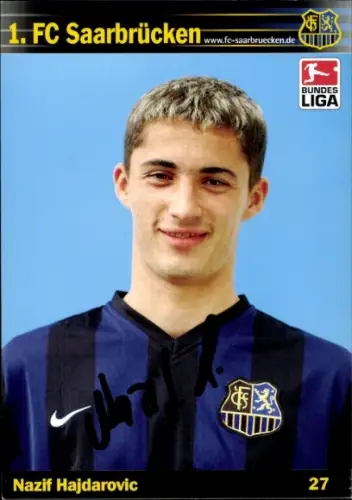 Autogrammkarte Fußballer Nazif Hajdarovic, 1. FC Saarbrücken, Autogramm
