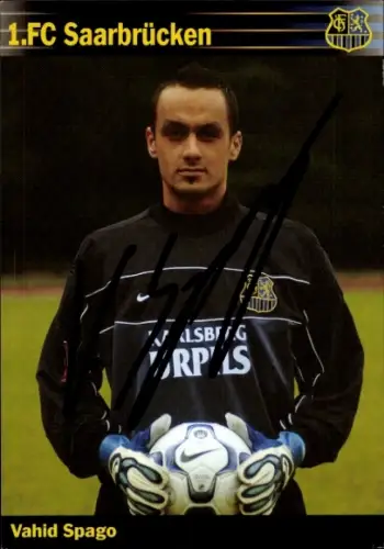 Autogrammkarte Fußballer Vahid Spago, 1. FC Saarbrücken, Autogramm