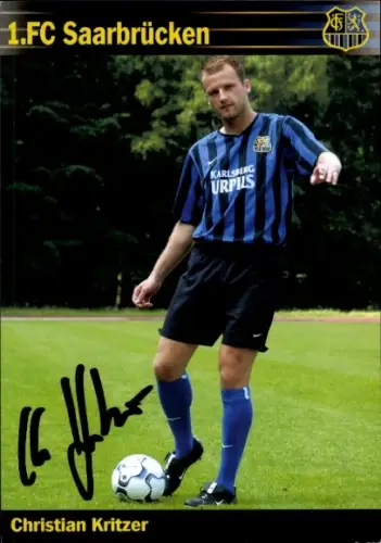 Autogrammkarte Fußballer Christian Kritzer, 1. FC Saarbrücken, Autogramm