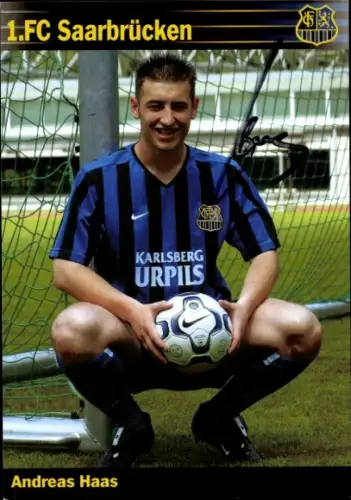 Autogrammkarte Fußballer Andreas Haas, 1. FC Saarbrücken, Autogramm