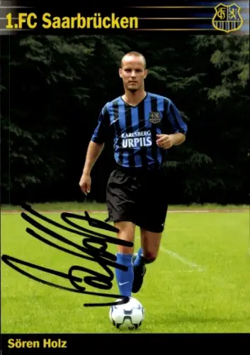 Autogrammkarte Fußballer Sören Holz, 1. FC Saarbrücken, Autogramm
