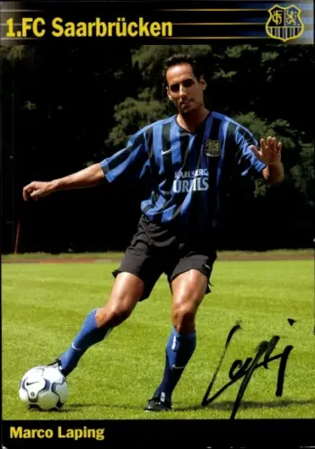Autogrammkarte Fußballer Marco Laping, 1. FC Saarbrücken, Autogramm
