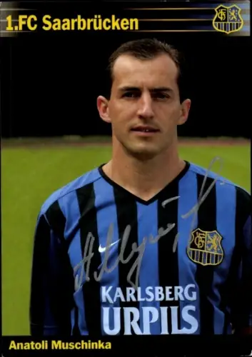 Autogrammkarte Fußballer Anatoli Muschinka, 1. FC Saarbrücken, Autogramm