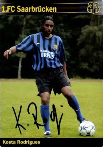 Autogrammkarte Fußballer Kosta Rodrigues, 1. FC Saarbrücken, Autogramm