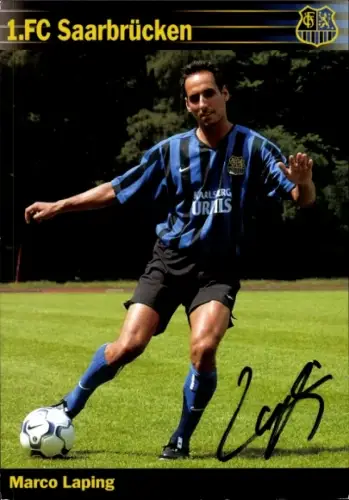 Autogrammkarte Fußballer Marco Laping, 1. FC Saarbrücken, Autogramm