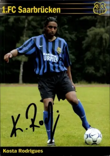 Autogrammkarte Fußballer Kosta Rodrigues, 1. FC Saarbrücken, Autogramm