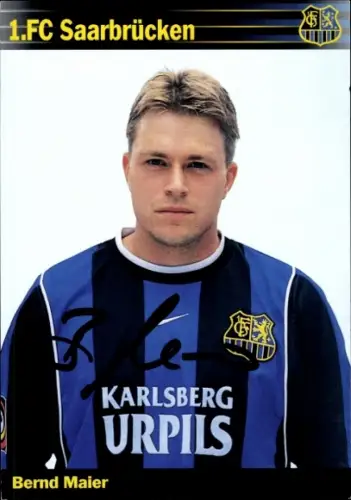 Autogrammkarte Fußballer Bernd Maier, 1. FC Saarbrücken, Autogramm