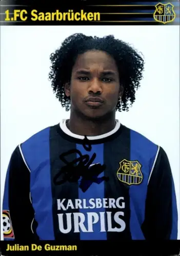 Autogrammkarte Fußballer Julian De Guzman, 1. FC Saarbrücken, Autogramm