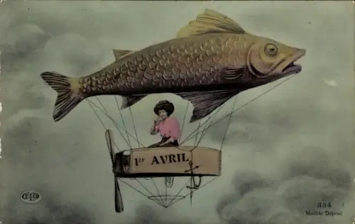 Ak 1. April, Fisch-Luftschiff