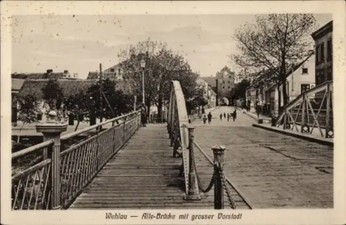 Ak Snamensk Wehlau Ostpreußen, Alle-Brücke, Große Vorstadt
