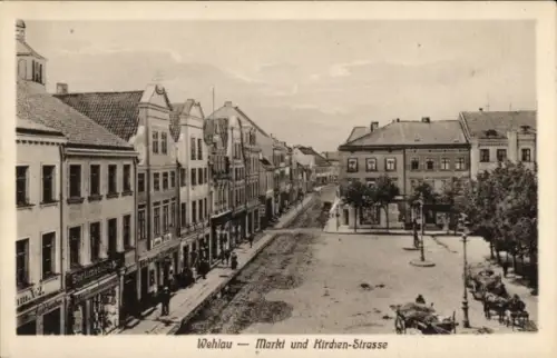 Ak Snamensk Wehlau Ostpreußen, Markt, Kirchen-Straße