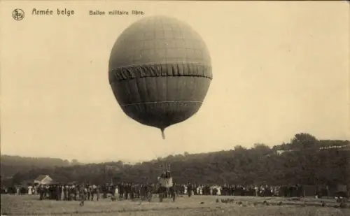 Ak Belgische Armee, Militär-Freiballon