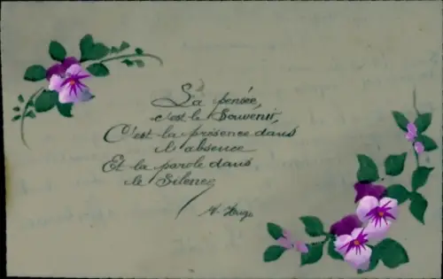 Zelluloid Ak Kitsch, Blumen