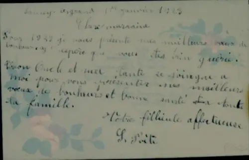 Zelluloid Ak Kitsch, Blumen